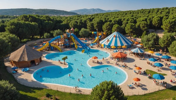 Un camping avec parc aquatique en pleine provence